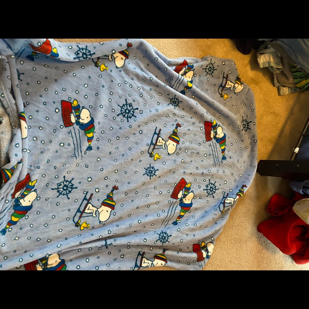 snoopy and woodstock fleece blanket